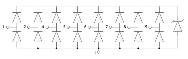 Schematic - Semtech RClamp03348P RailClamp® ESD Protection Diode